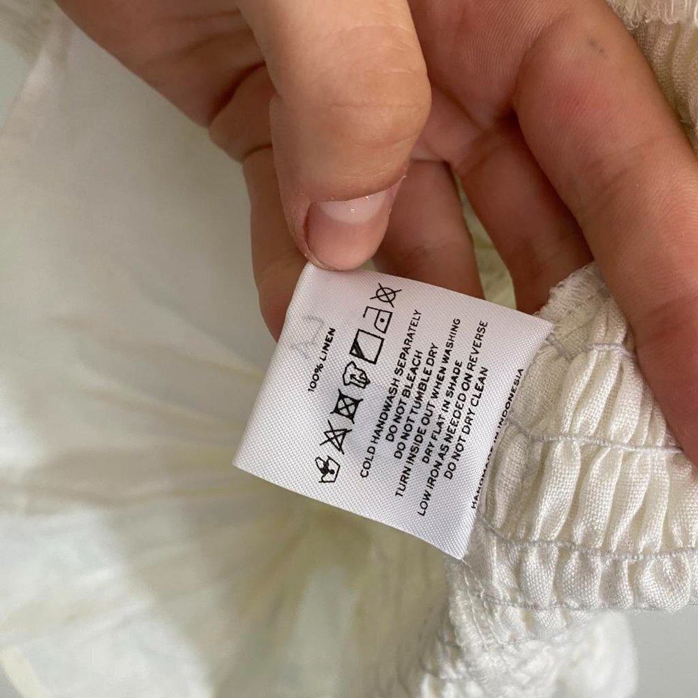 FAITHFULL THE BRAND white linen shirred mini dress - Picture 7 of 10